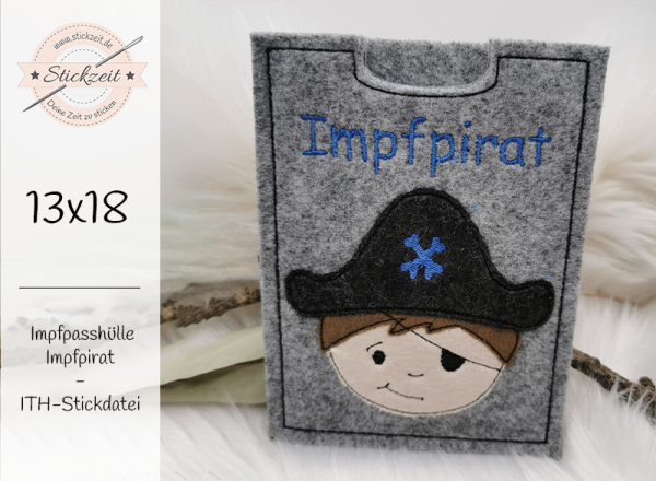Impfpasshülle Pirat - ITH-Stickdatei