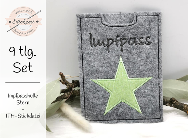 Impfpasshülle Stern- ITH-Stickdatei