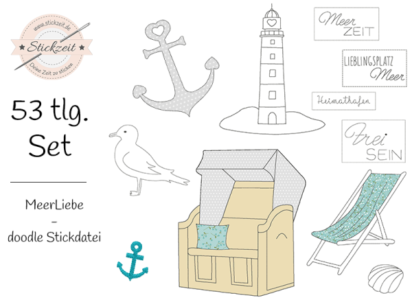 MeerLiebe - doodle Stickdatei