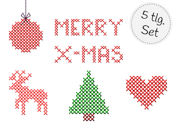 Weihnachts Set - Kreuzstich