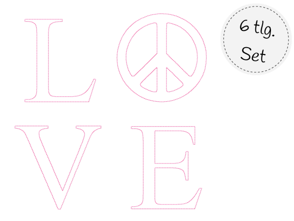 doodle Stickdatei - LOVE & PEACE