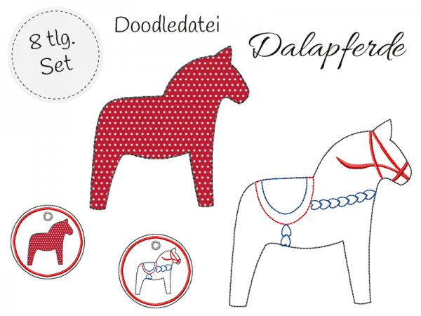 doodle Stickdatei - Dalapferd